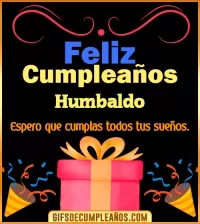 GIF Mensaje de cumpleaños Humbaldo